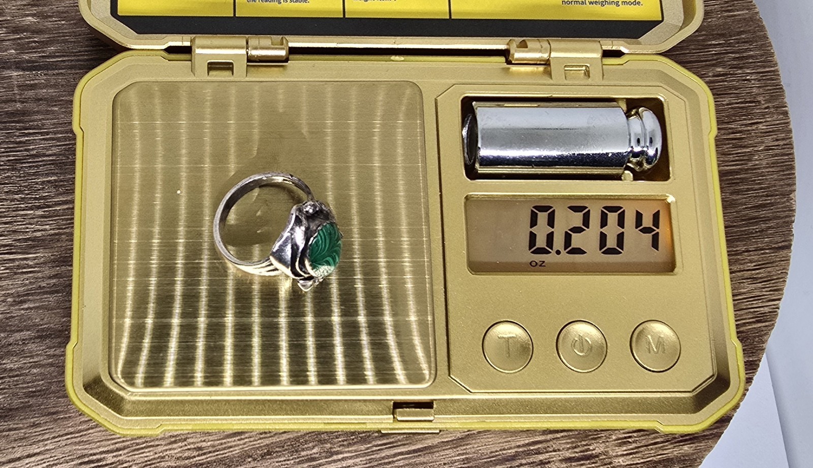 Sterling Silver Native American Style Malachite Ring-unidentified Maker’s Mark