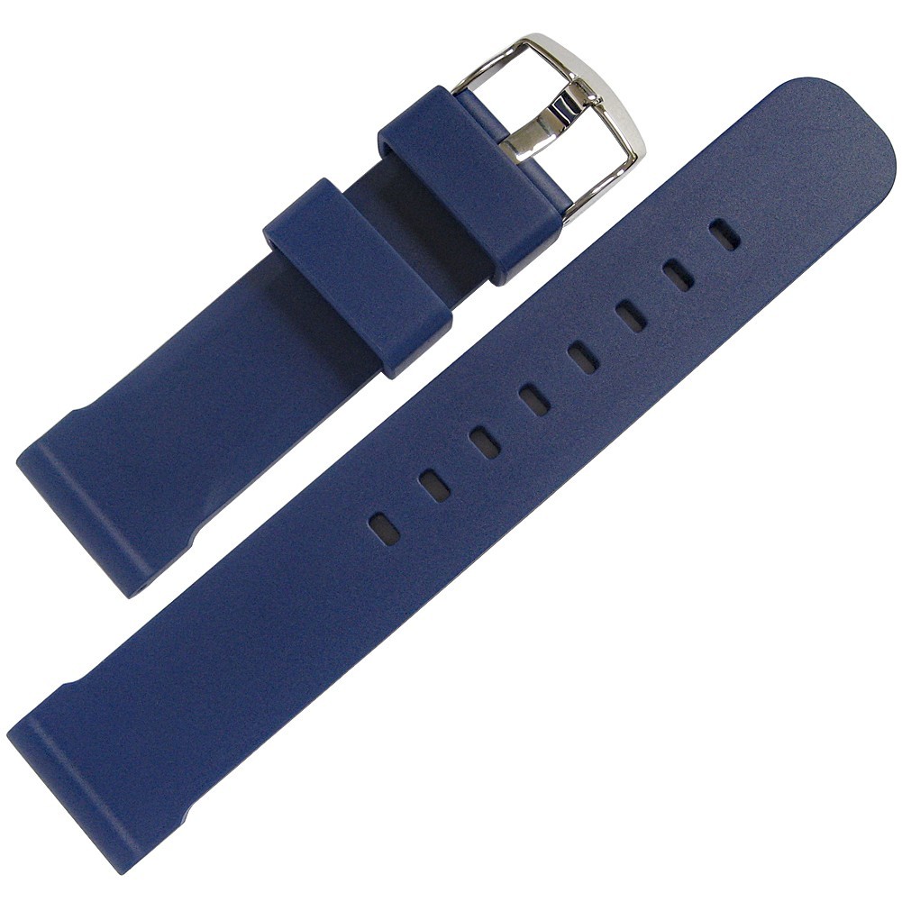 Bonetto Cinturini Model 317 Mens 22mm Blue Rubber Watch Band Strap Made in Italy
