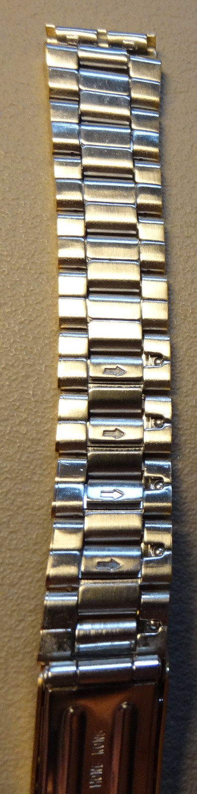 New Womens Hirsch 14mm Gold Tone Security Tri Fold Sealock Bracelet Watch Band