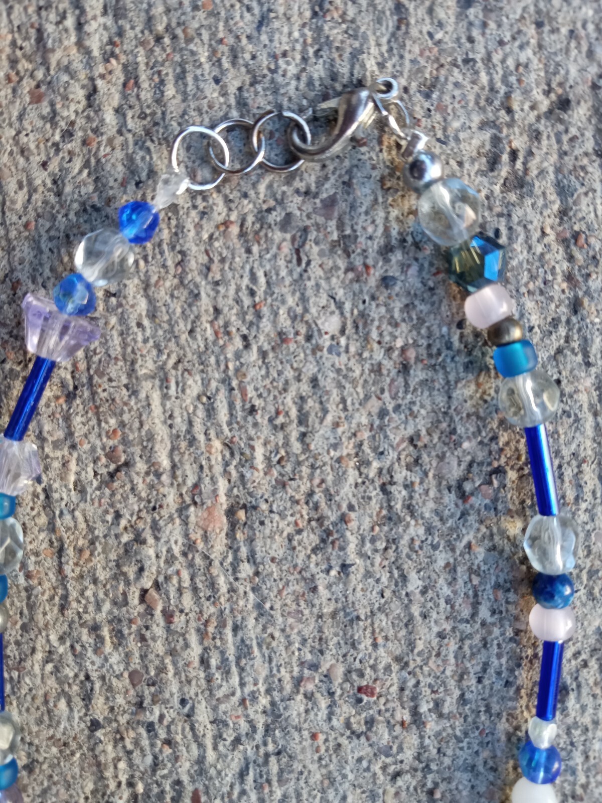 Blue Crystal Beaded Necklace