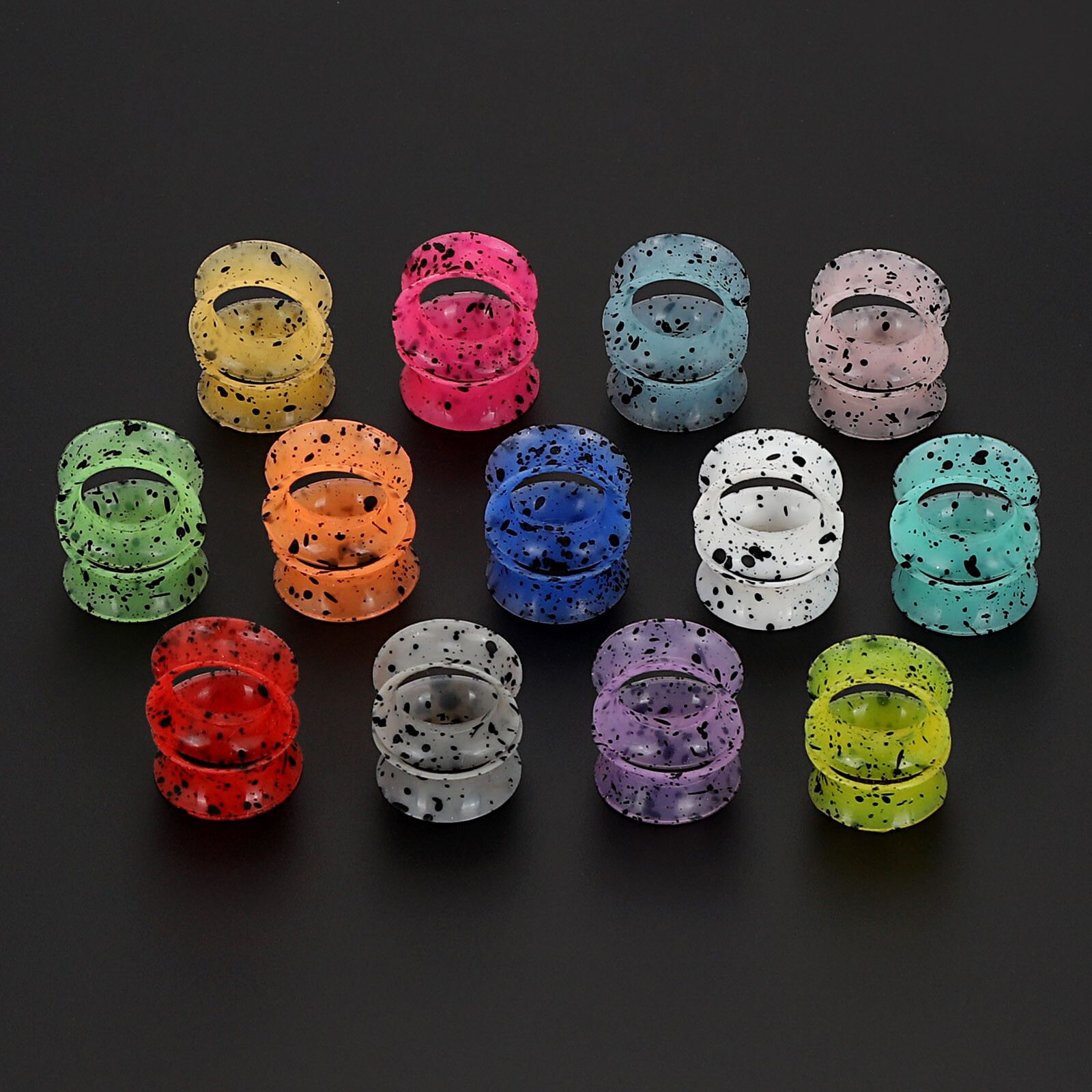 2 Pcs Silicone Flexible Ear Gauges Plugs Expander Double-Flared Flesh Tunnels