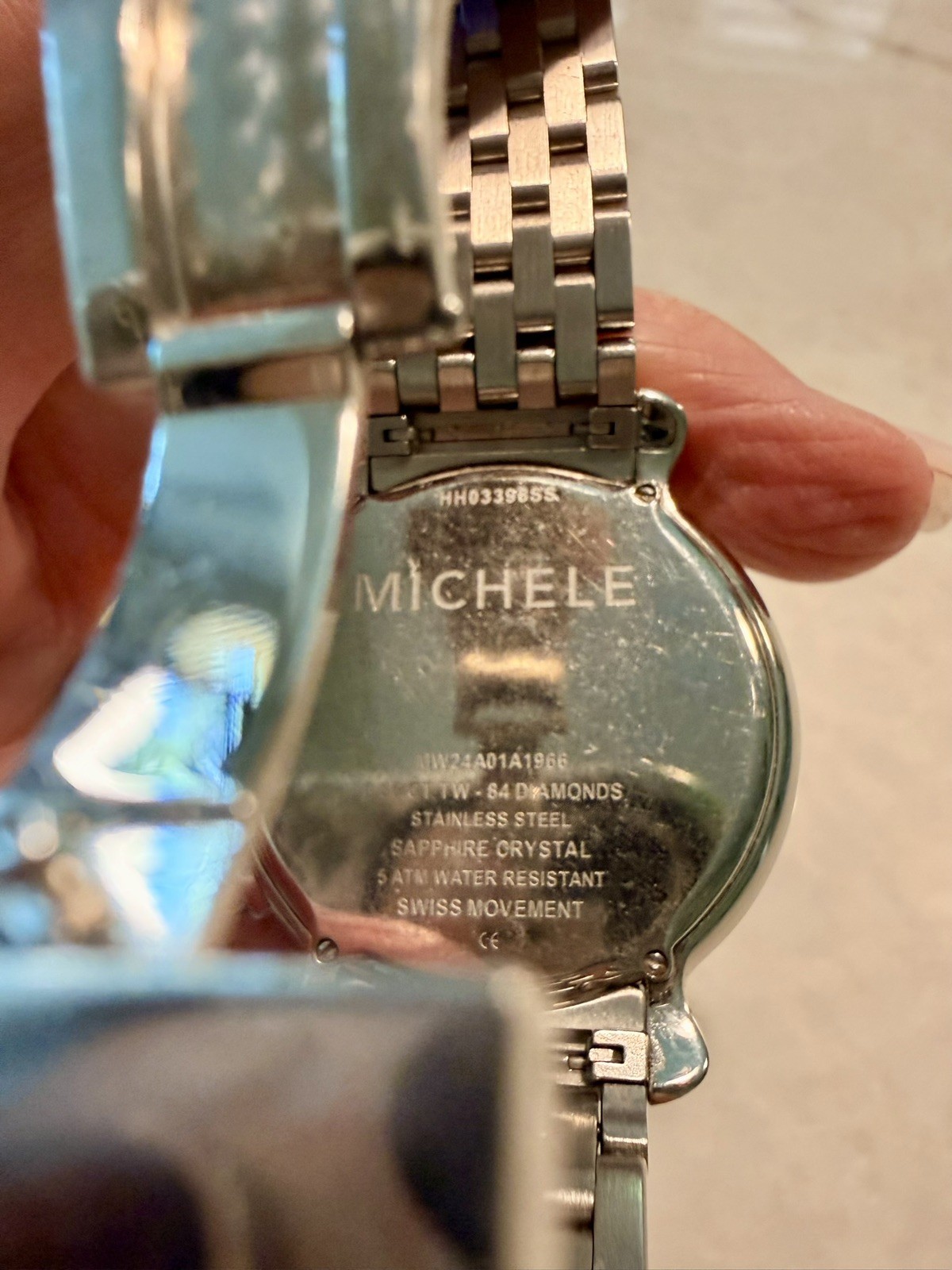 Michele Fluette Diamond Stainless Steel Watch MW24A01A1966