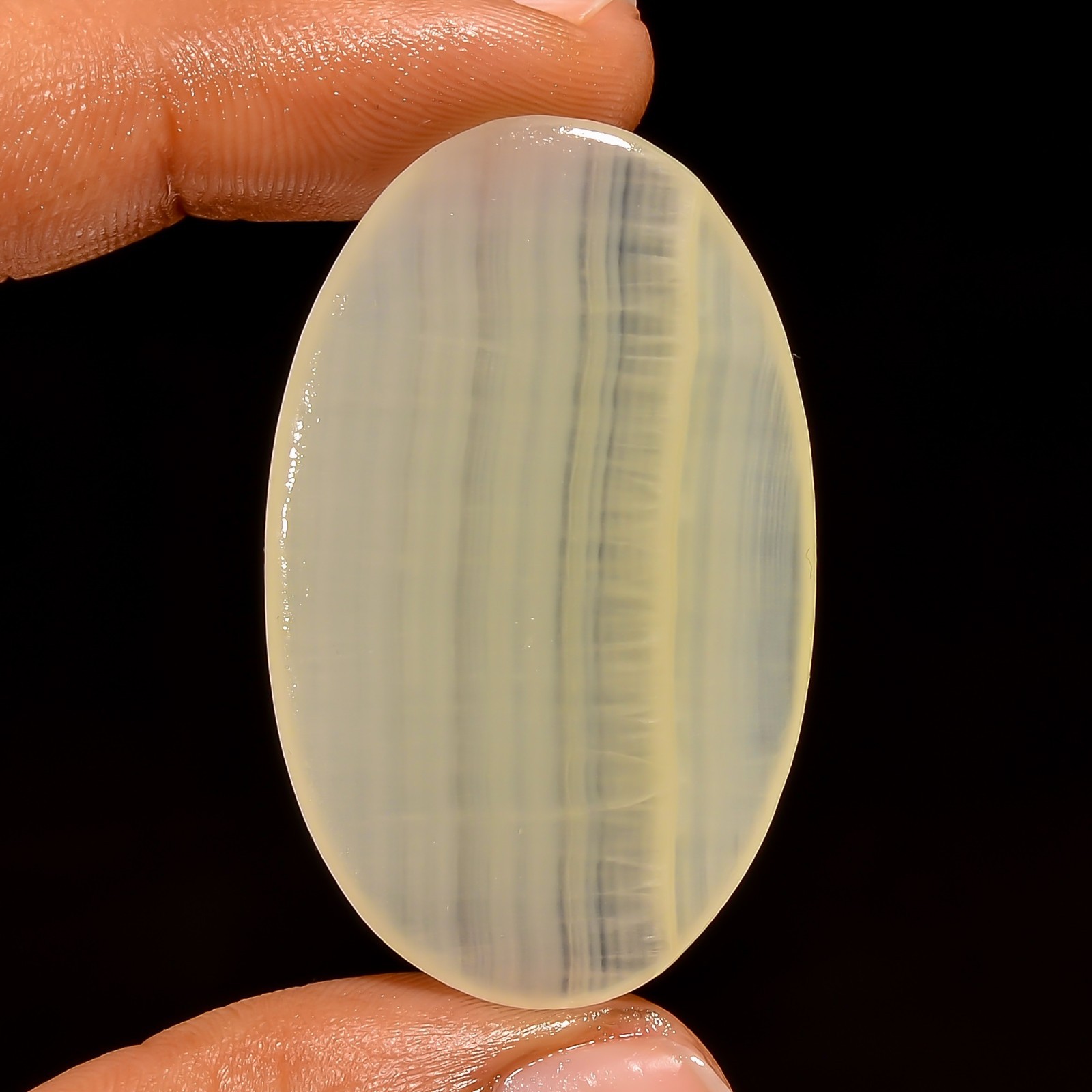 53 Ct AAA Natural Yellow Calcite Oval Shape Cabochon Loose Gemstone 44X26X5 mm