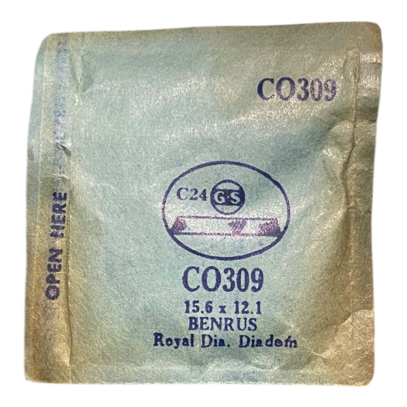 Germanow-Simon Mach (GS) CO309 Watch Crystal 15.6×12.1 NOS Part Flexo Benrus
