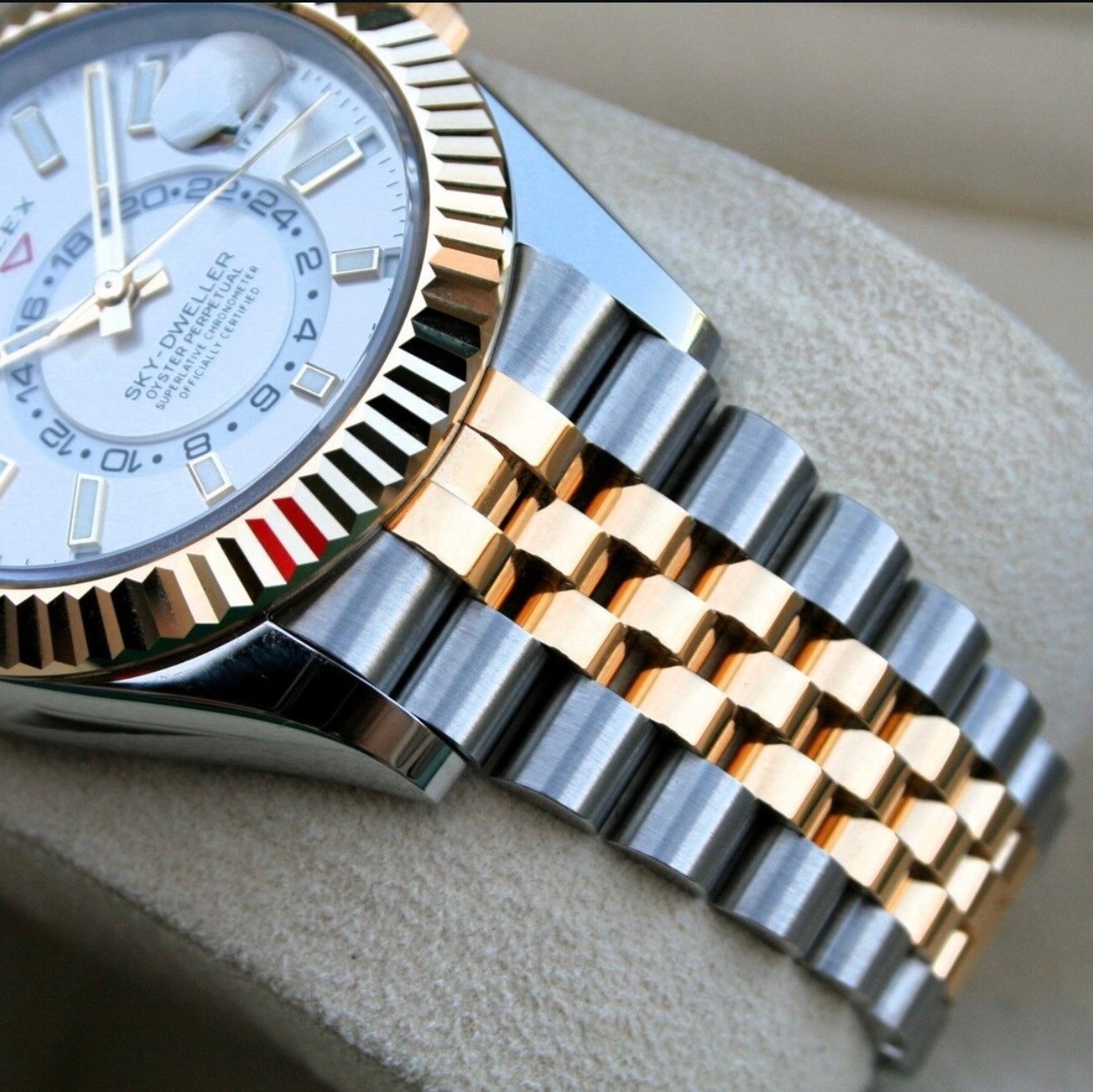 2025 New Rolex SKY DWELLER 42MM, Ref. 336933 18K Gold/Steel Jubilee Bracelet.