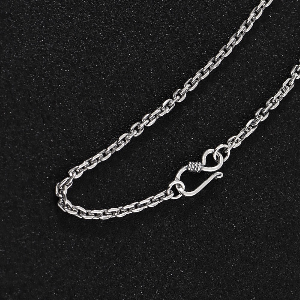 Real 925 Sterling Silver 3.2mm Cable Link Chain Necklace 19.7-27.6inch Available