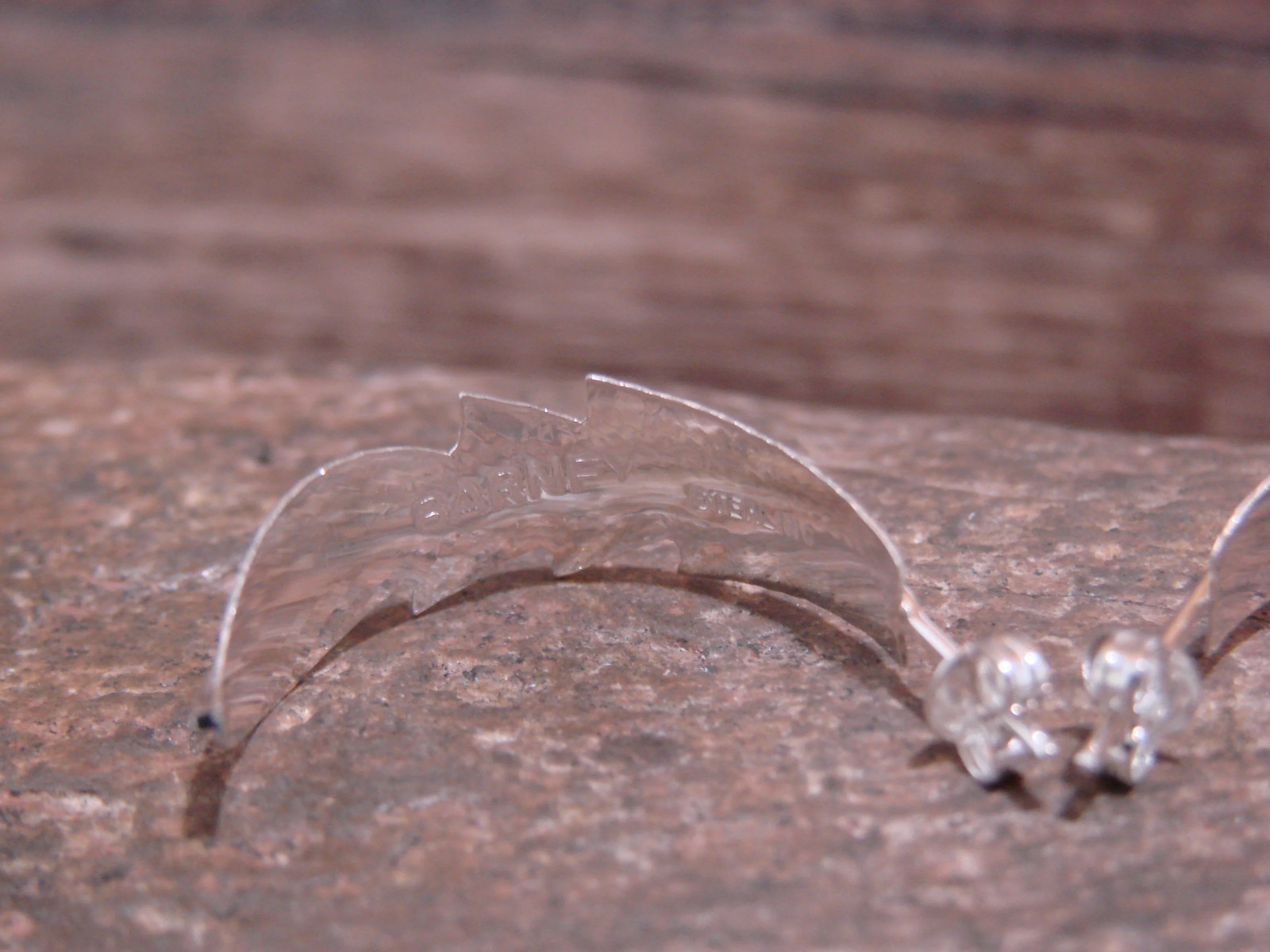 Native American Sterling Silver Feather Hoop Post Earrings Signed Barney