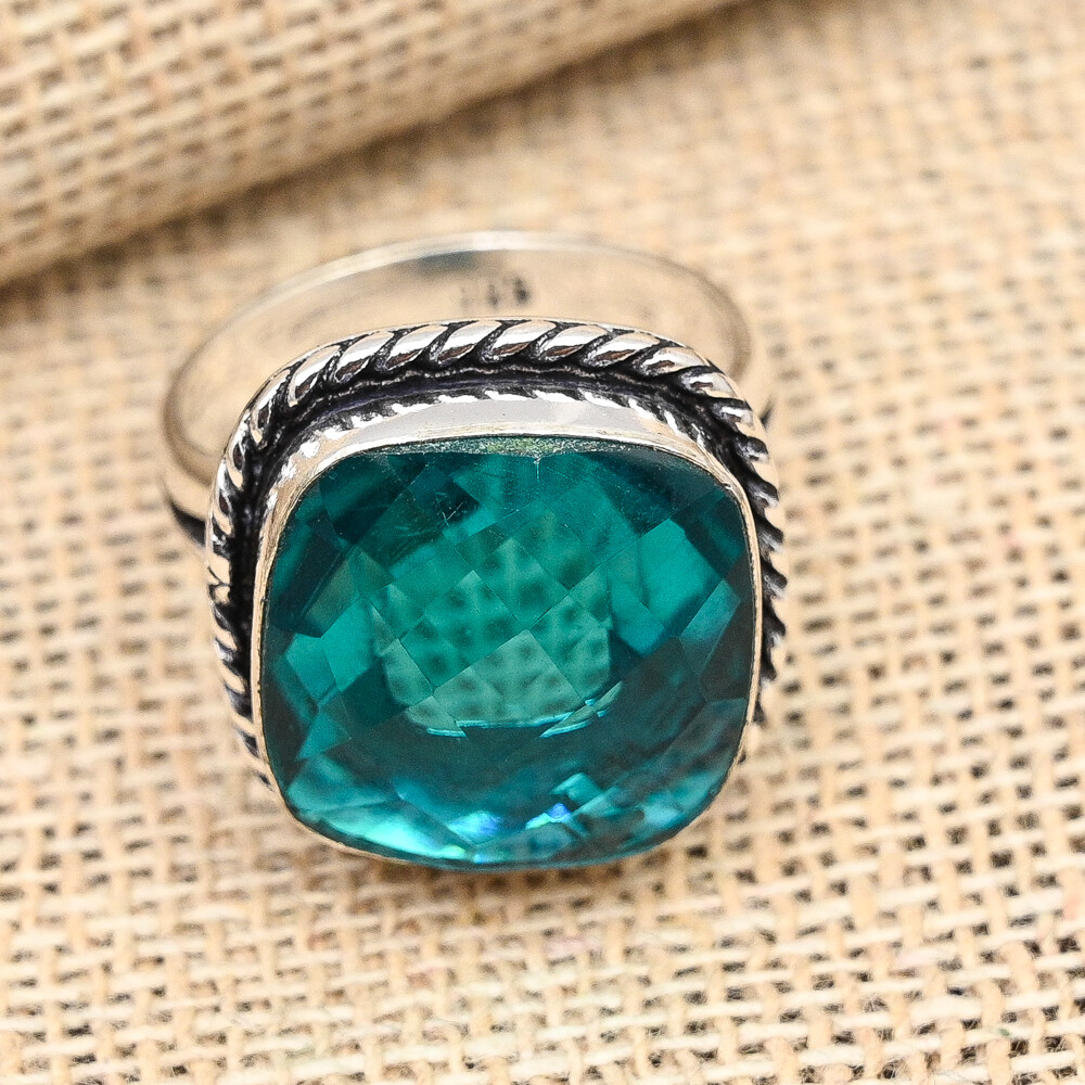 Indicolite Tourmaline Gemstone Handmade 925 Sterling Silver Women Jewelry Ring