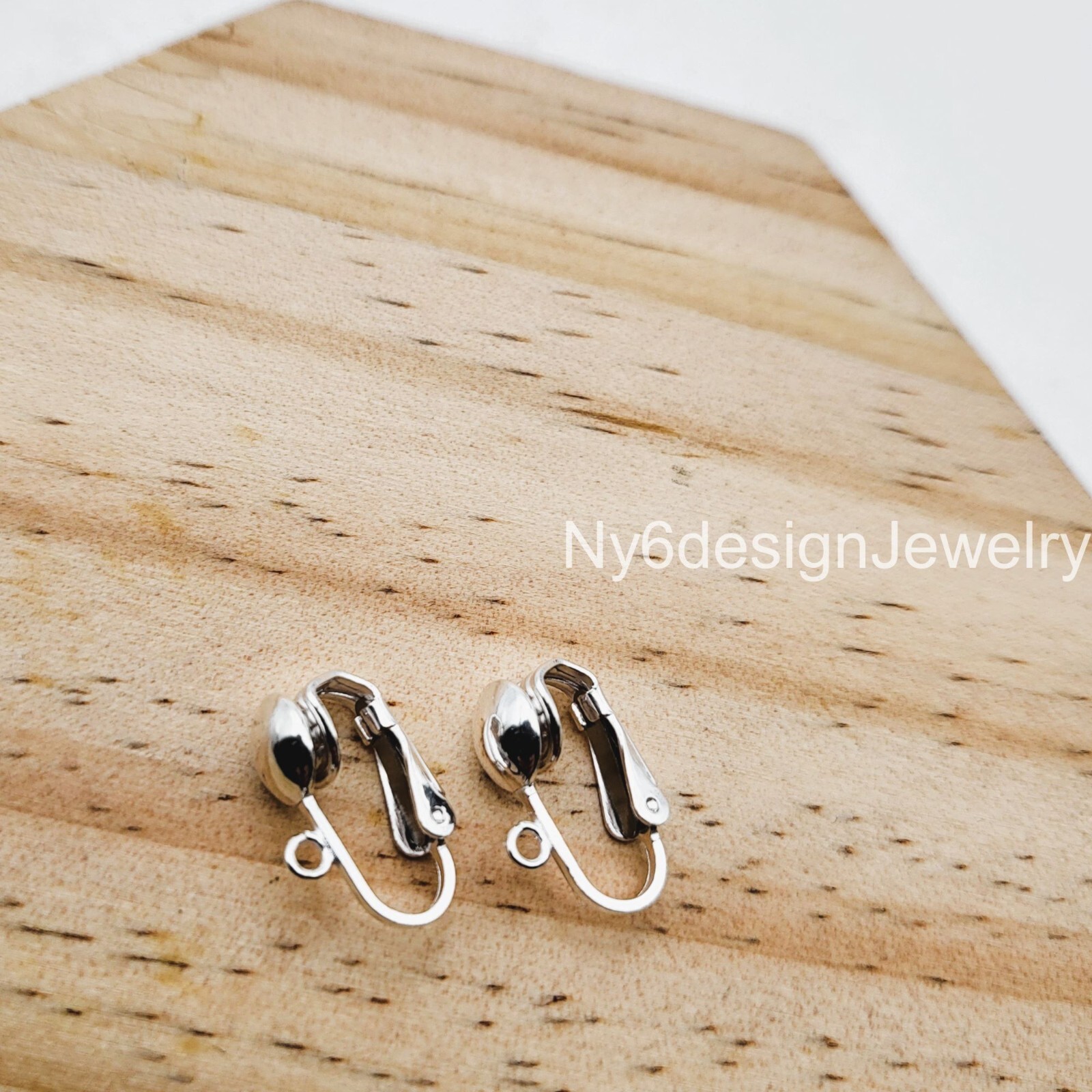 1 Pair Sterling Silver Clip-On Earring Findings – Non-Pierced Ear Clips for DIY