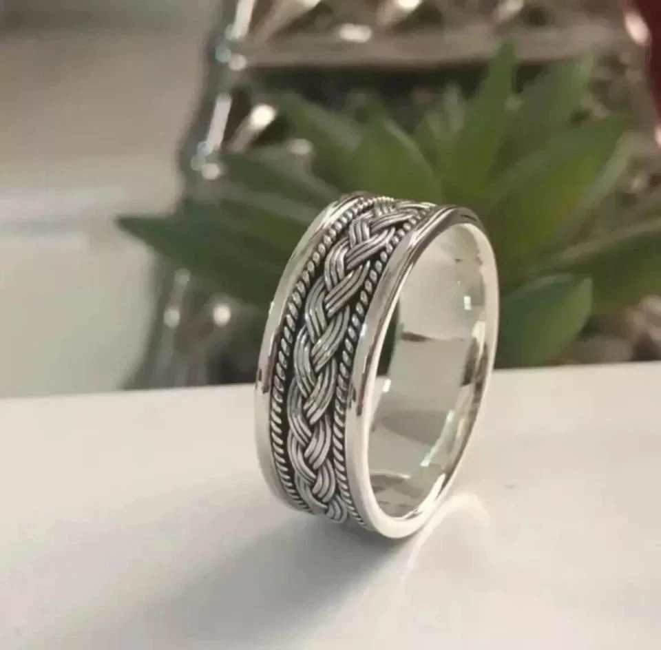 Solid 925 Sterling Silver Spinner Band Ring Statement Handmade Ring All Size