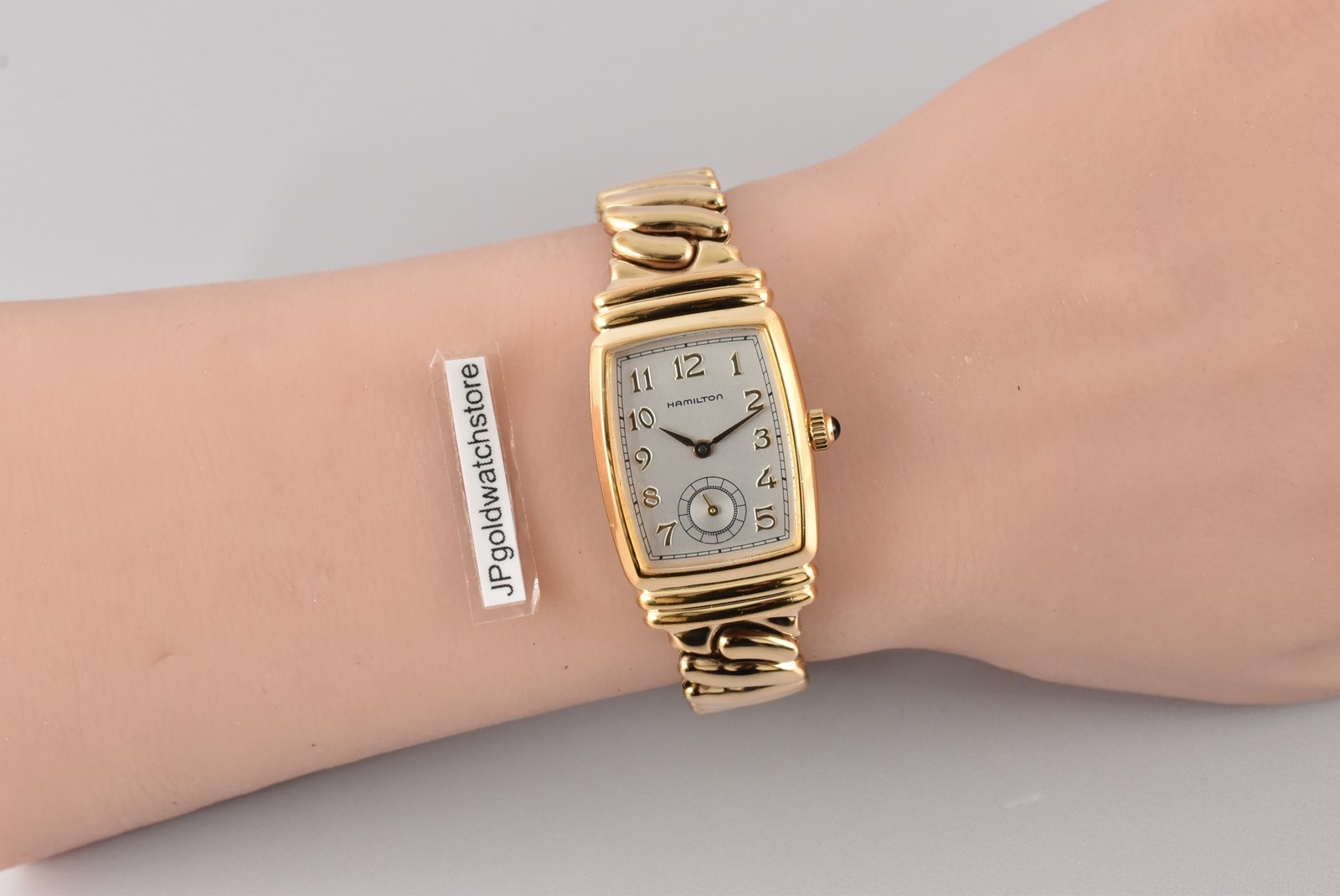 N MINT Hamilton 6248 Tonneau Vintage Watch Gold Dial Small Second Ladies Women