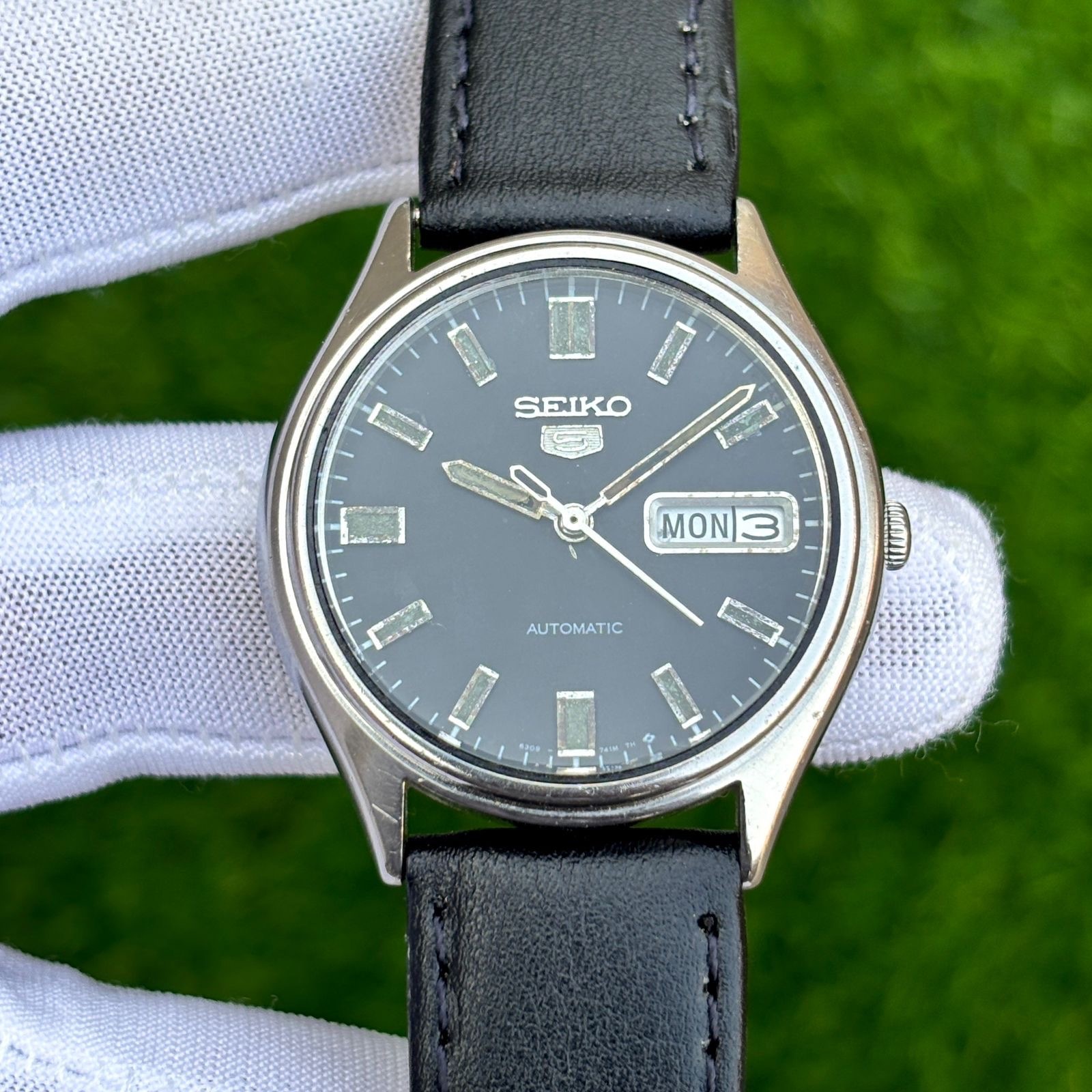 Vintage Seiko 5 Matte Black Dial Automatic Japan Made Men’s Watch 6309-7320
