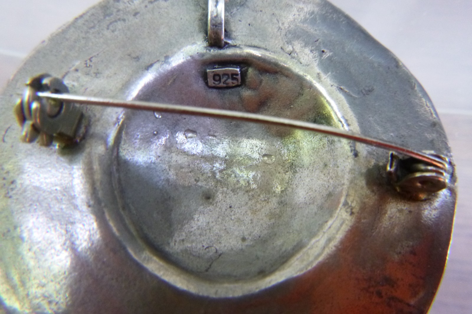Vintage Studio Mid Century Modern Sterling Handmade Space Galaxy Pin Pendant