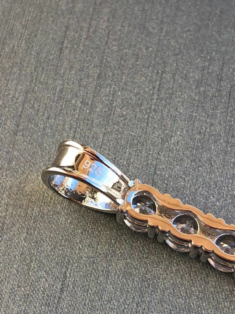 Inverted Cross Upside Down Real Solid 925 Sterling Silver Tennis Chain CZ
