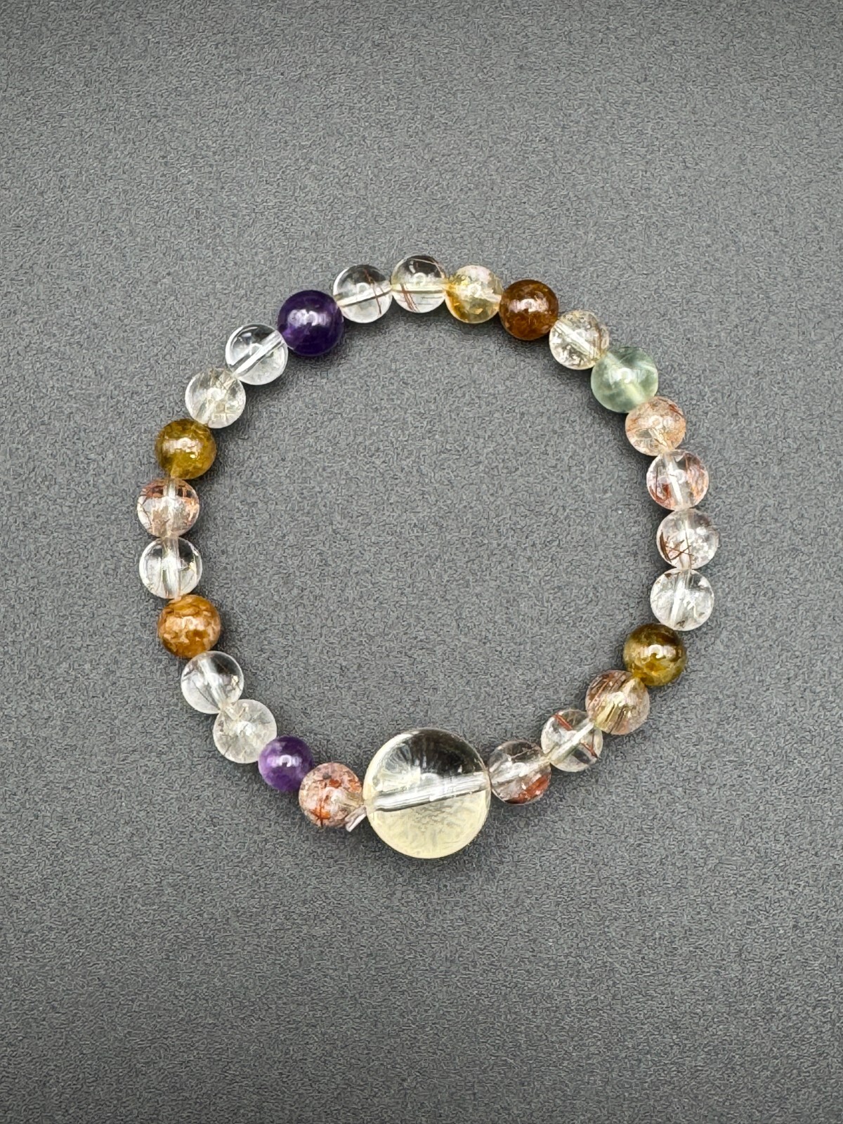 MultiGemstone Quartz Crystal Vibrant Energy and Harmony Handcrafted