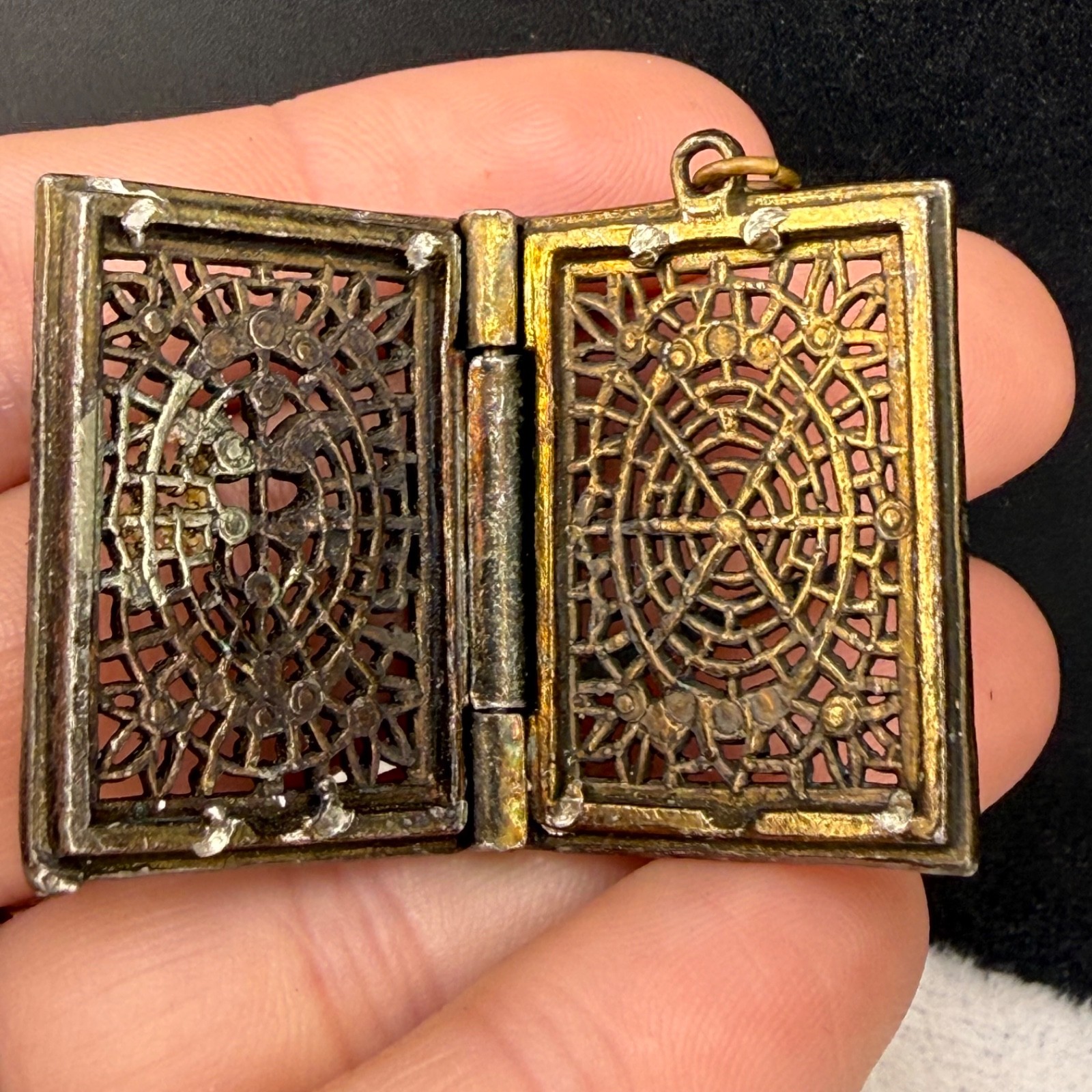 Vintage Medical Book Locket Caduceus Symbol READ