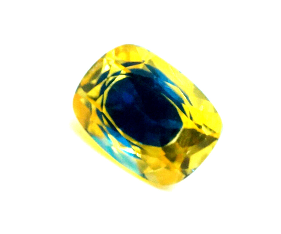 7.7 CT Natural Bi-Colour Pitambari Sapphire Cushion Certified Gemstone 12×9 MM