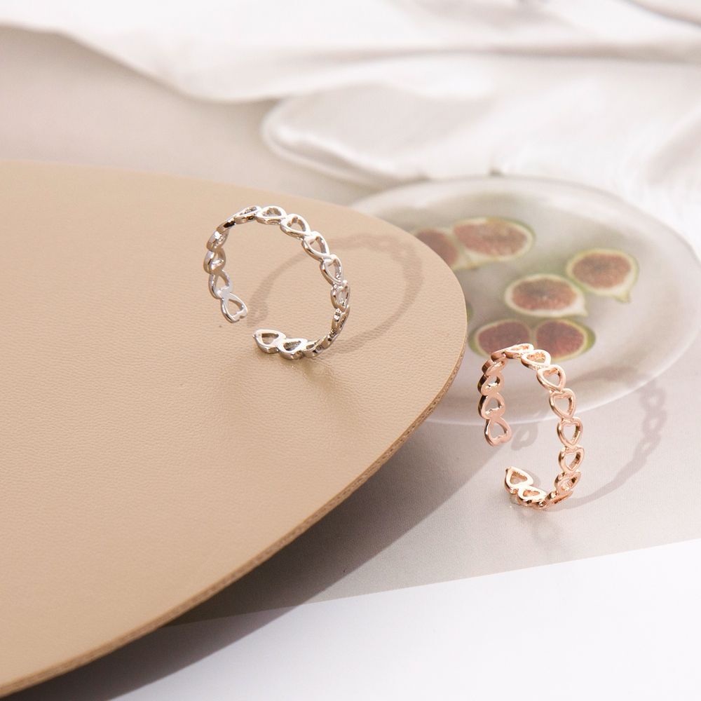 Heart Shape Open Rings-Gold Color Hollowed Out Cute Love Flexible Ring Jewelry