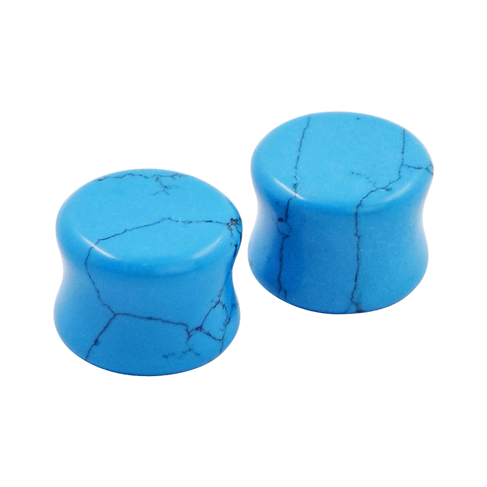 Ear Gauges Organic Stone Ear Plugs Flesh Tunnels 2G,0G,00G,12,14,16MM – 1Pair US