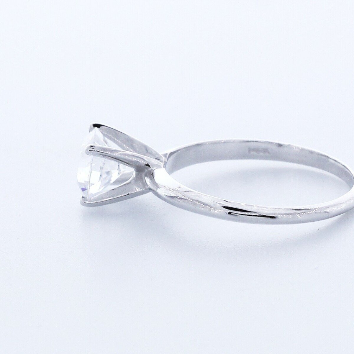 1.3CT Natural Diamond D/VS2 Very Good Cut Round Brilliant 14K White Gold Four-Pr