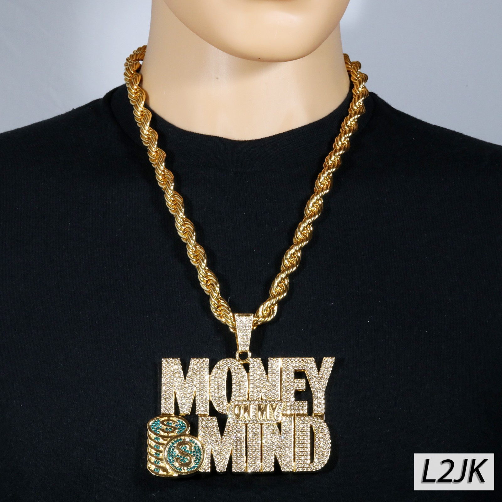 14K Rope Chain Necklace 10mm 24″ & 30″ | Huge Money Mind Gold Plated XXL Hip Hop