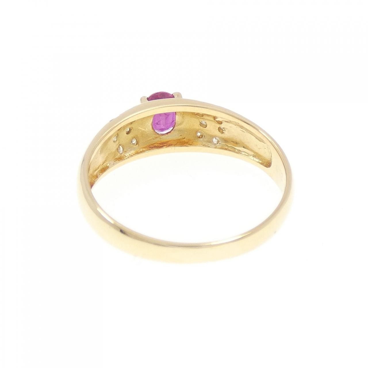 Authentic 18K Yellow Gold Ruby Ring #260-007-822-6692