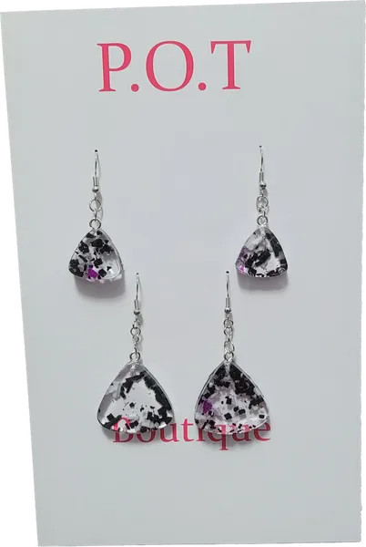 Clear Triangle Earrings/2 Pairs/Dangle/Women/Formal/Sophisticated Fashion/Resin