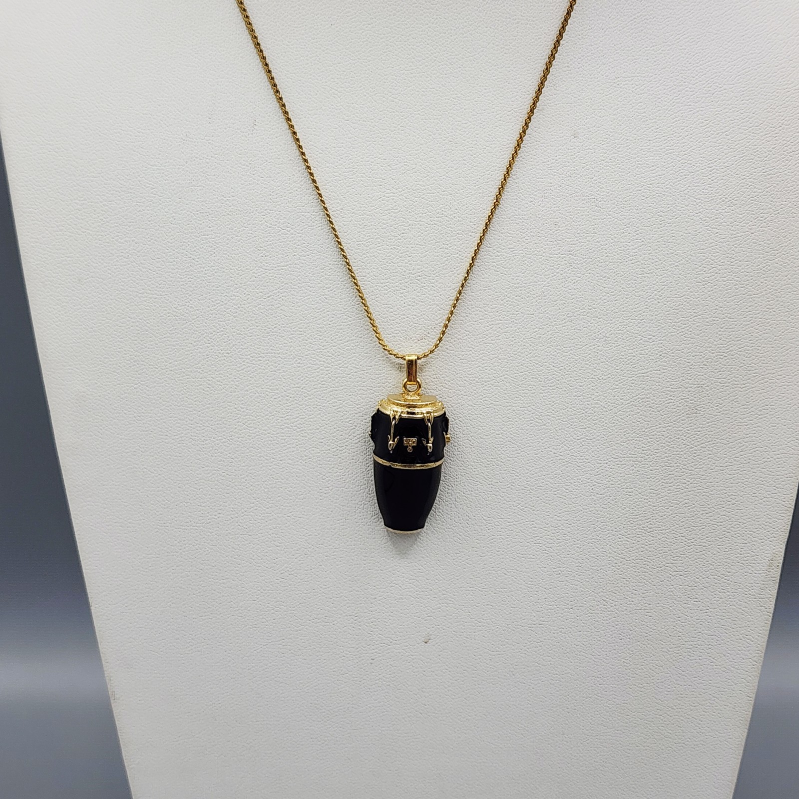 Pendant Necklace Conga Drum Black/Gold Future Primitive USA 18″ Chain Music