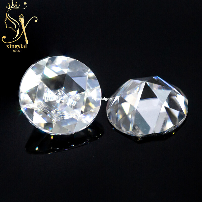 2mm-10mm D Color Moissanite Loose Stone Round Flat Bottom Rose Cut VVS1 For Ring