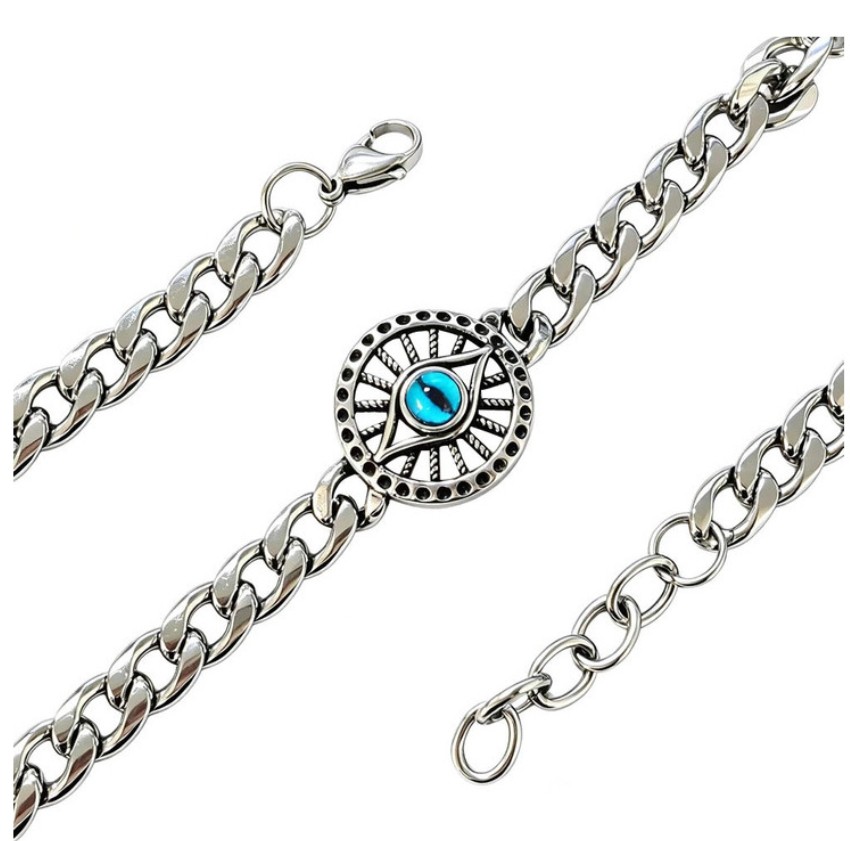 New men’s minimalist stainless steel hip-hop bracelet with a personalized trend