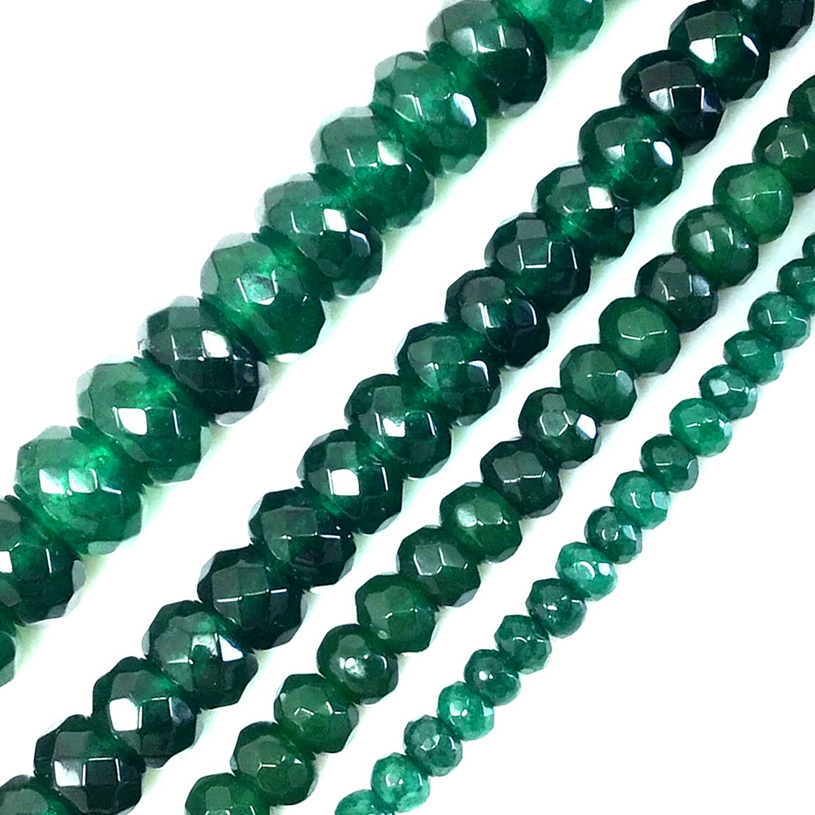 Green Emerald Jade Faceted Rondelle Loose Beads 15″ strand 4mm 6mm 8mm 10mm