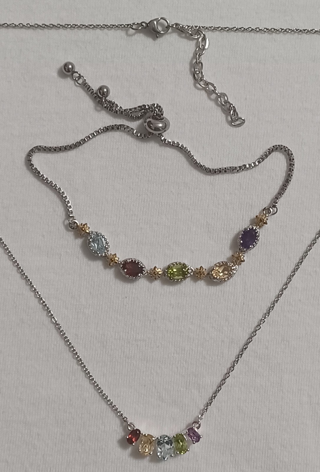 Beautiful STS Sterling Silver & Gemstone Necklace, +Gemstone STS KARIS Bracelet