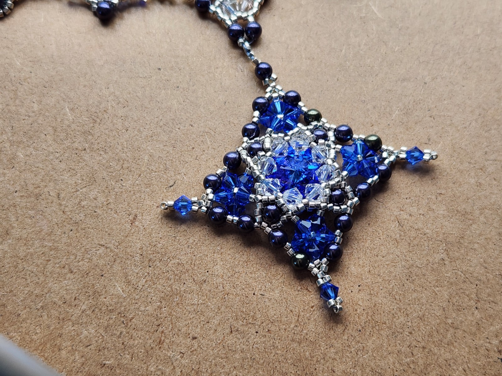 Handmade, One Of A Kind. Swarovski Crystal Beaded Necklace