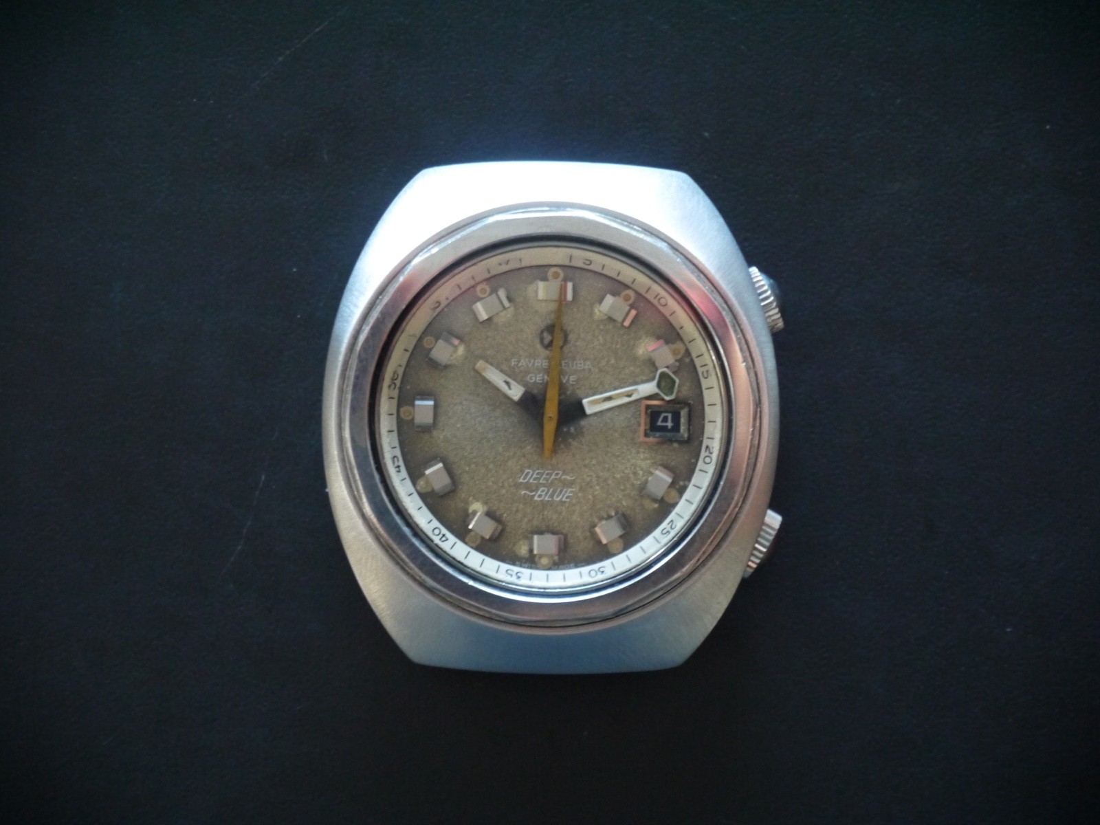FAVRE LEUBA, DEEP BLUE, 1960’s, 40mm. Stainless, Tropical, Serviced