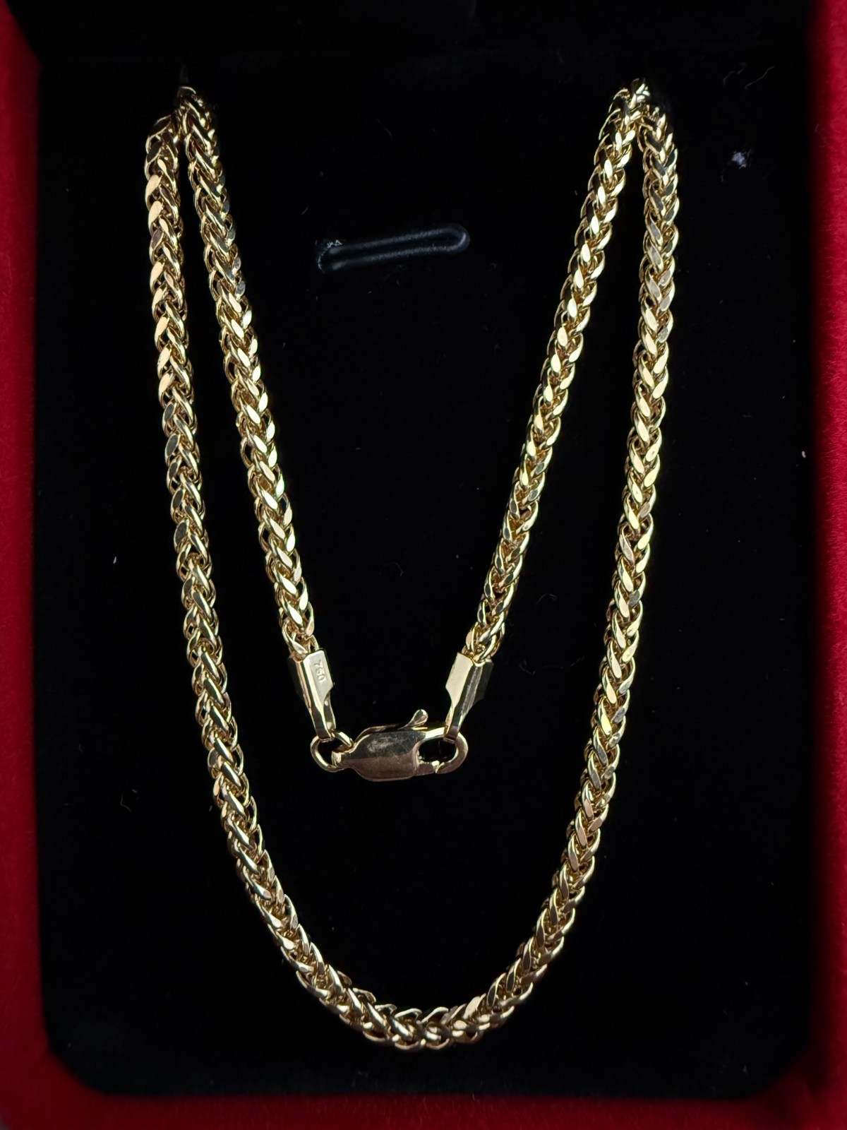 Solid 18K Yellow Gold Box Franco Necklace 18″ – 2mm – 5.42g Genuine 750