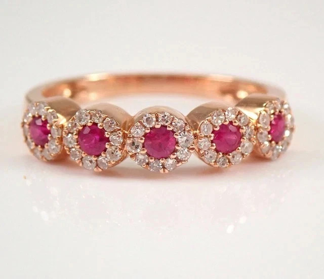 2Ct Round Cut Lab-Created Ruby Engagement Wedding Ring 14K Rose Gold Plated