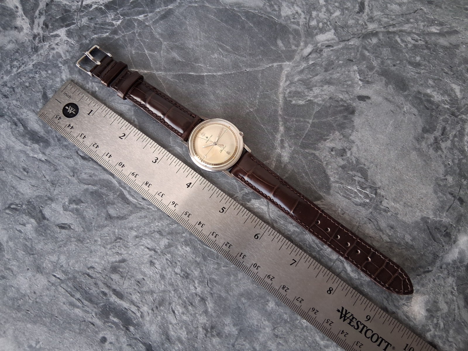 Serviced 1964 Hamilton Electric Nautilus 503 Men’s Vintage Watch New Crocodile