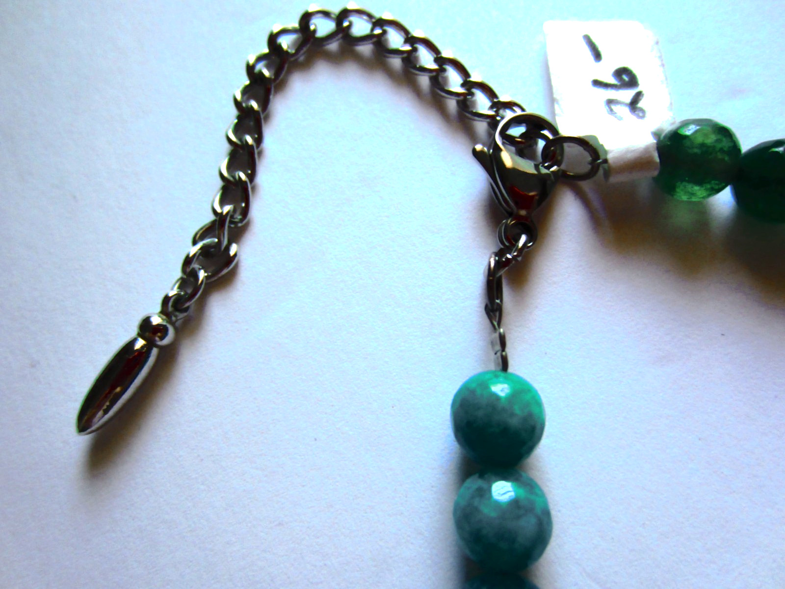 OOAK Multi-colored Faceted Jade Beaded Necklace 18.25″-21″