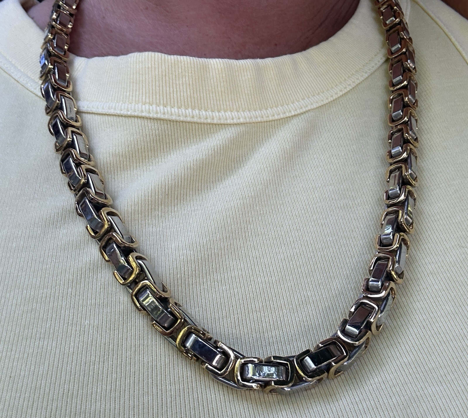 Pair of Stainless Steel Men’s Necklace. 24 and 18. Stamped Stainless Steel. New