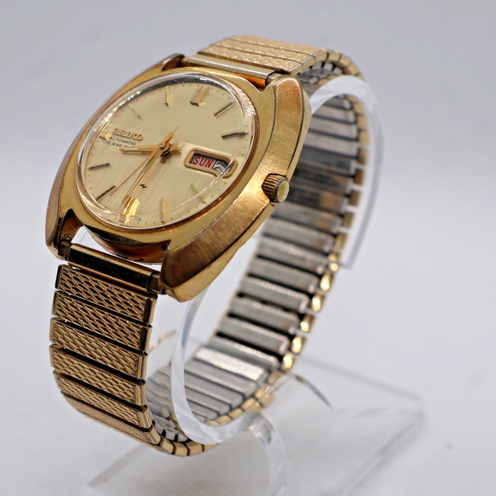 Vintage Seiko 7006-7080 “Batman” Automatic Day Date 19J Men’s Watch Runs Good