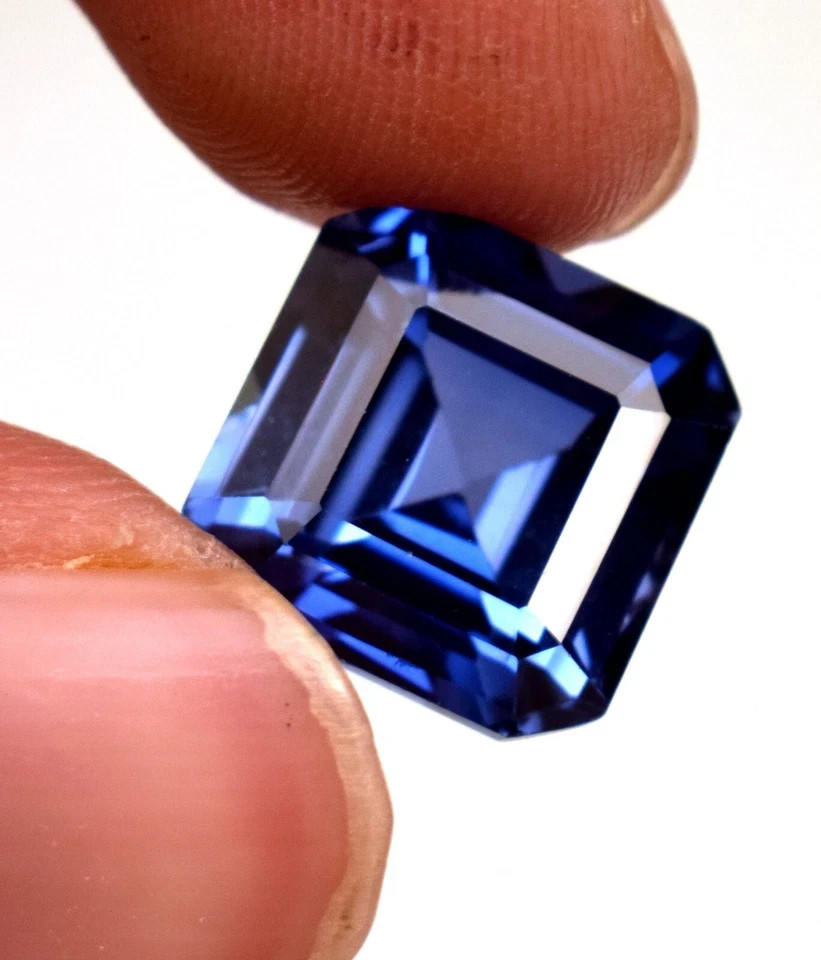 9.55 Ct NATURAL Blue Sapphire CERTIFIED Unheated Loose Gemstone Asscher