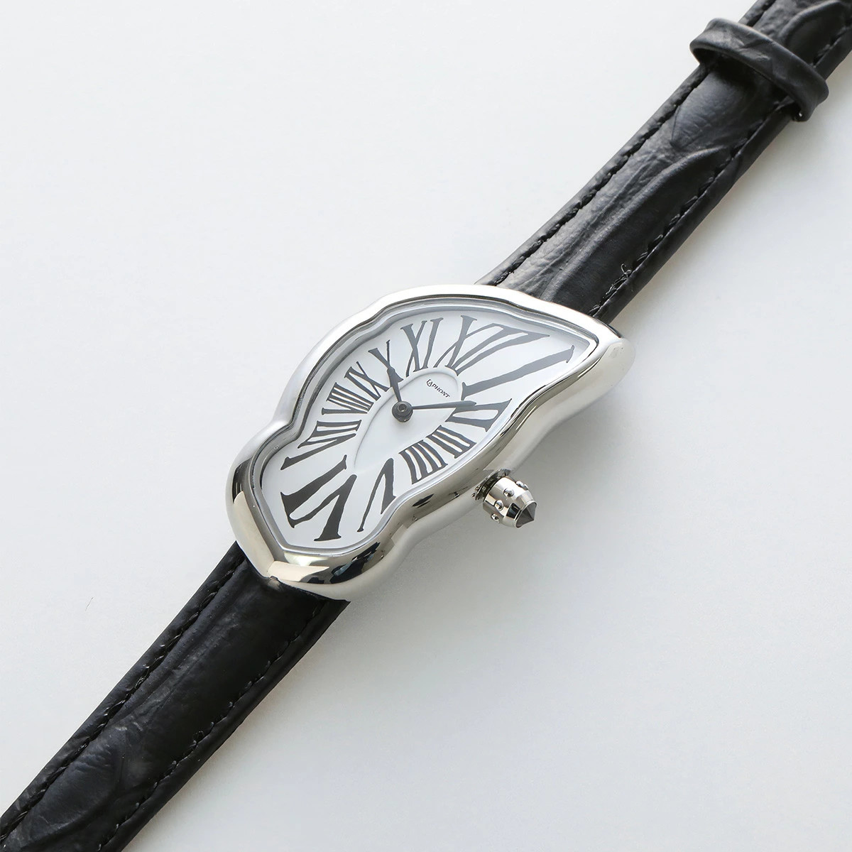Laphont Melting Watch Large Analog Japanese Gold or Silver or Silver Black