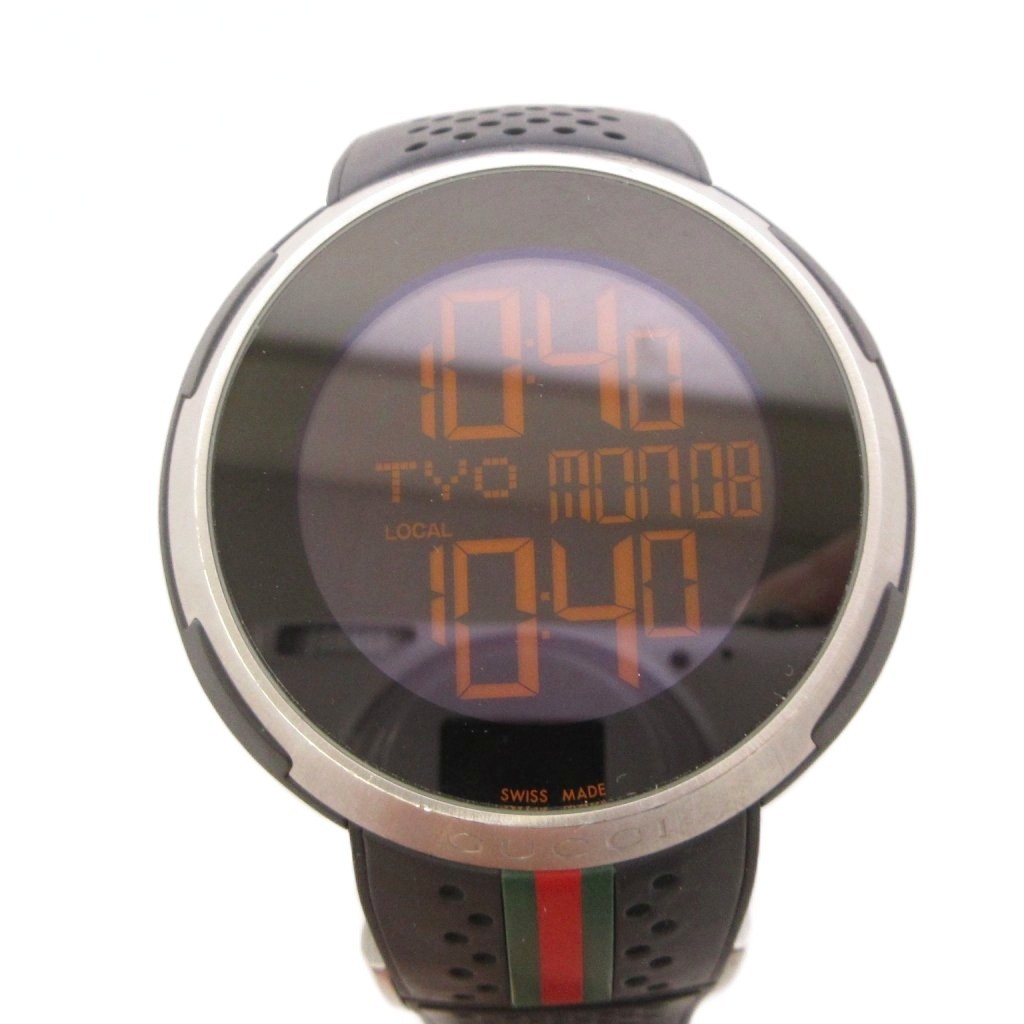 【Watch】GUCCI 114.1 Eye Digital Watch Stainless Steel Rubber Silver