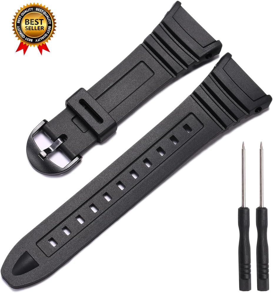 Replacement Watch Strap Band Compatible with Casio Men’S W-96H W96H-1BV Sport Wa