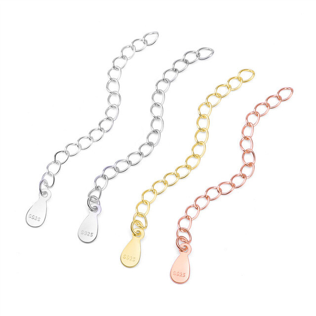 5cm/2″ Rose Gold S925 Sterling silver Extension Chain Bracelet Necklace Extender