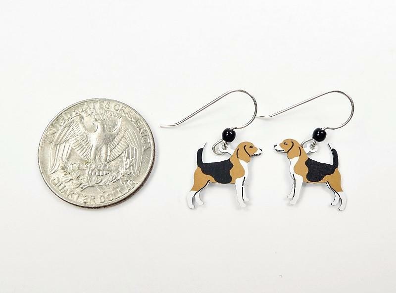 Sienna Sky Earrings Sterling Silver Hook Barney the Beagle Dog Handmade in USA