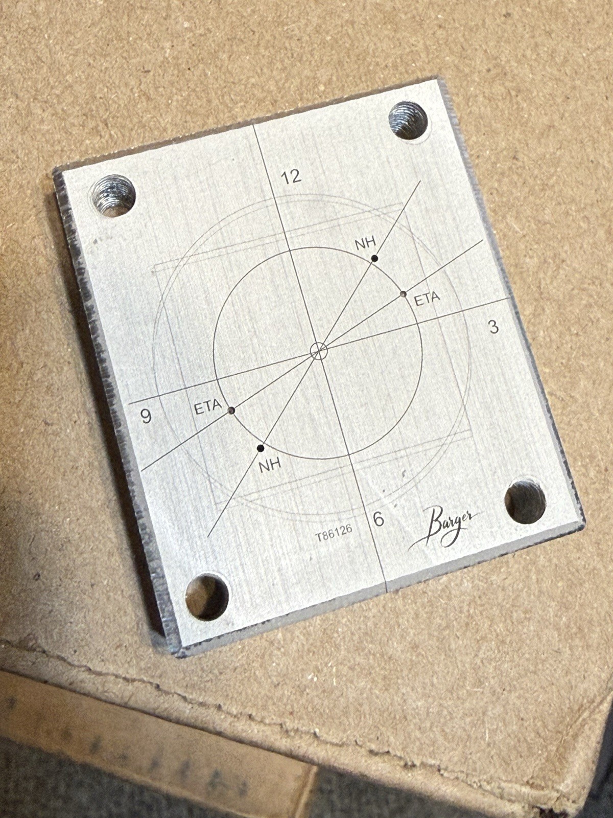 Watch dial 3-in-1 Tool: Precision Dial Foot Template, Heat Sink, Dial Holder
