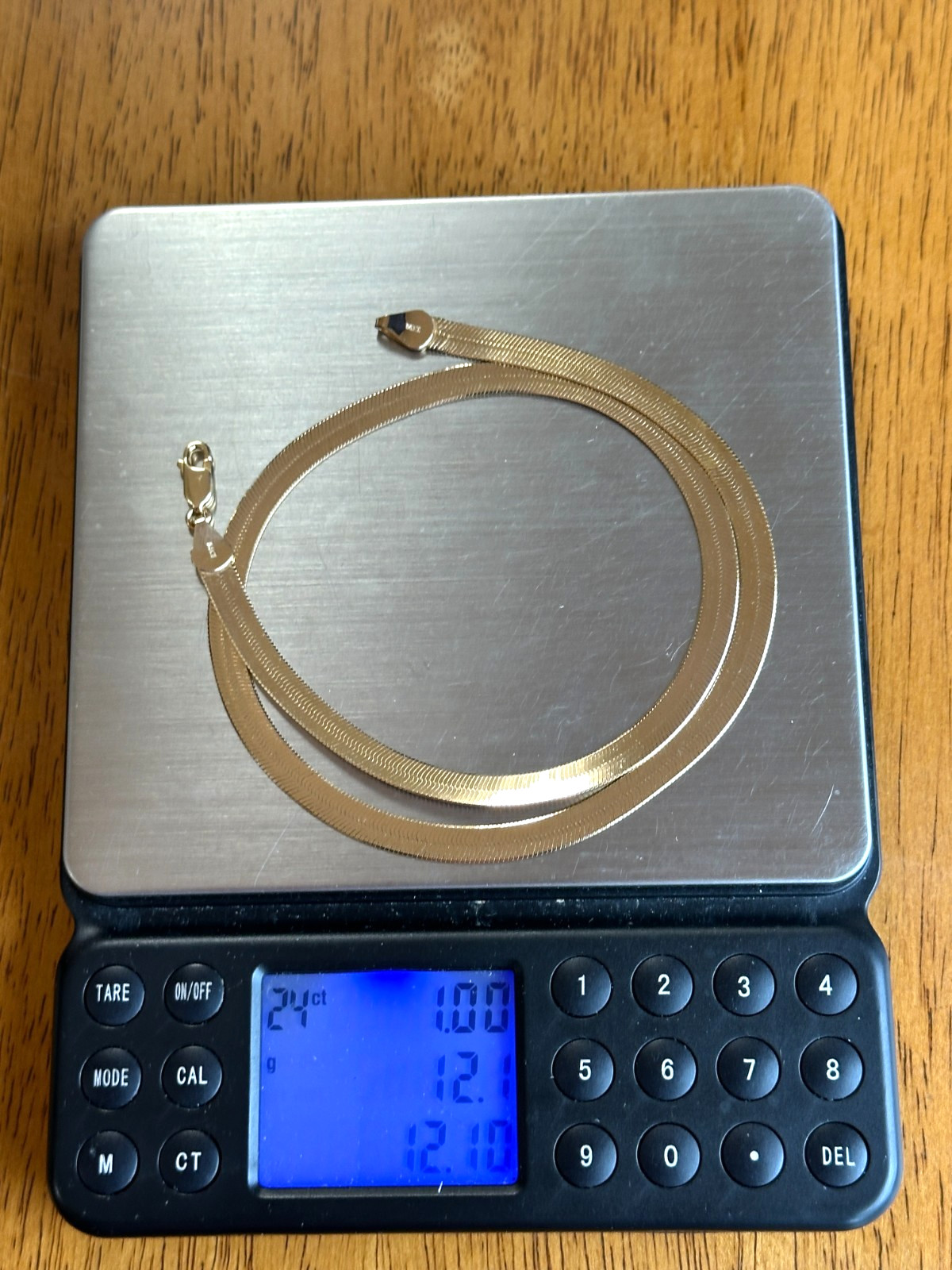 14K ITALIAN YELLOW GOLD 18” HERRINGBONE CHAIN BY RCI 12.1 GRAMS LOBSTER CLASP