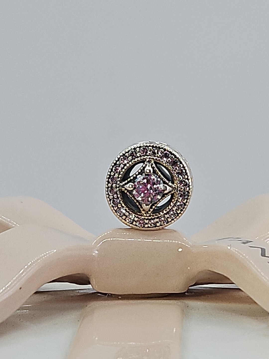 Authentic Pandora Sterling Silver VINTAGE ALLURE Clear CZ Charm #791970CZ