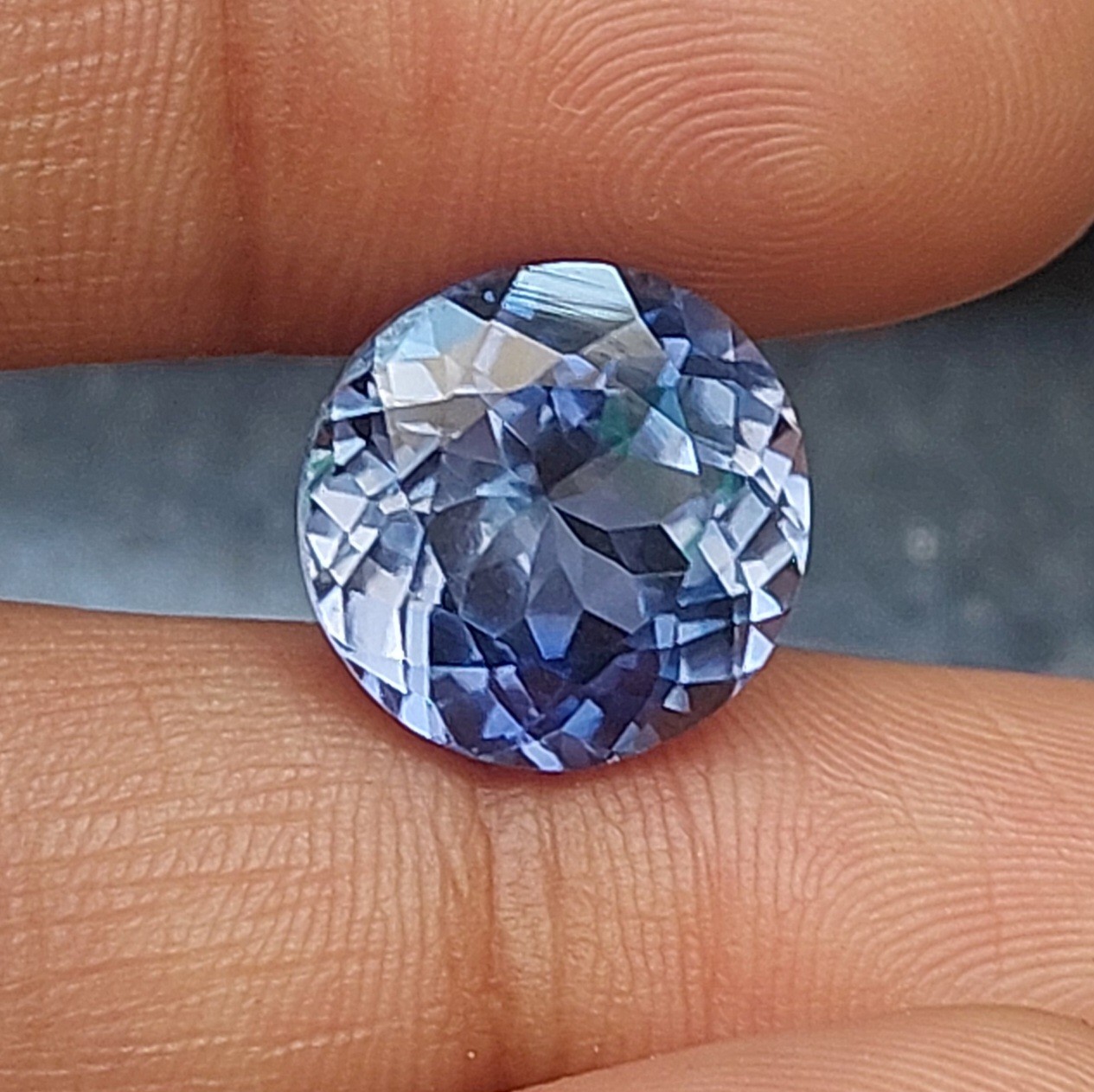 2 Pcs 10.80 to 10. Ct Round Blue Sapphire Look Crystal Loose Gemstone AAA
